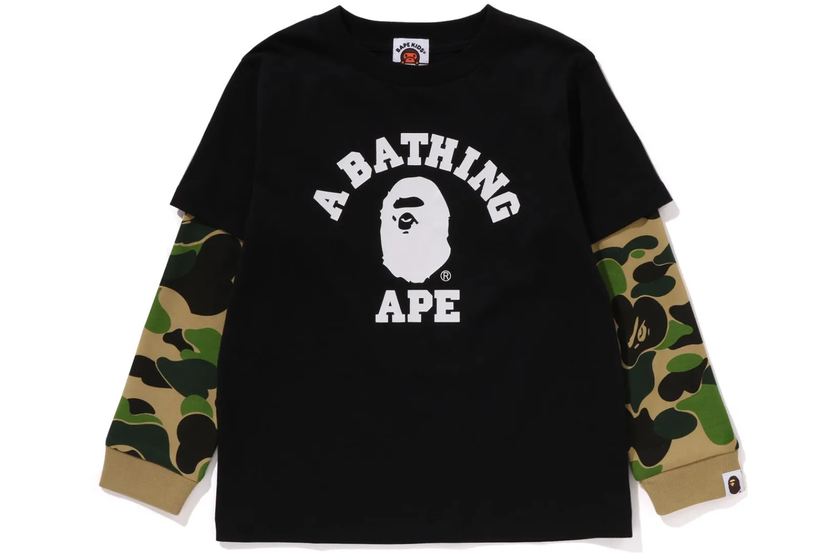0ZX ABC CAMO COLLEGE LAYERED SLEEVES L/S TEE KIDS Cheap
