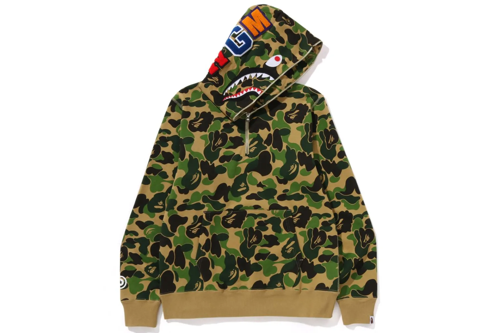 0ZX ABC CAMO SHARK HALF ZIP PULLOVER HOODIE MENS Cheap