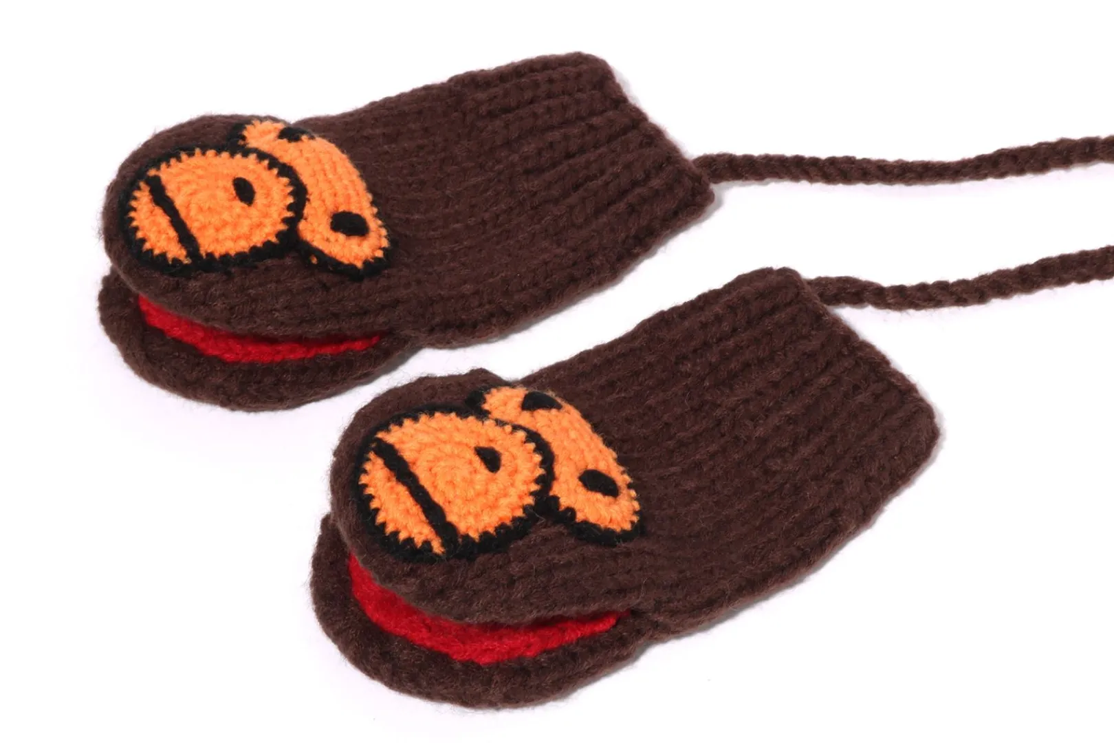 0ZX BABY MILO WOOL MIX KNIT MITTENS KIDS BROWN Shop
