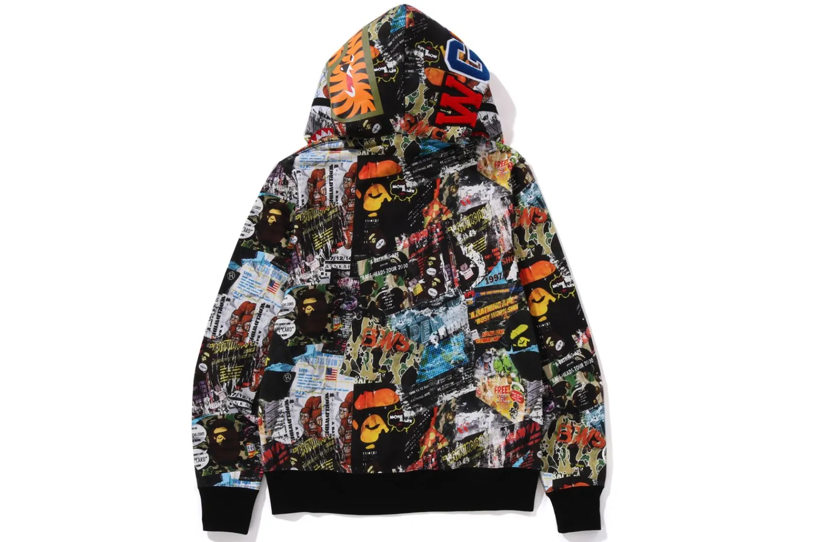 bape_flyer_pattern_shark_full_zip_hoodie_mens_2.webp 0ZX BAPE FLYER PATTERN SHARK FULL ZIP HOODIE MENS MULTI Sale