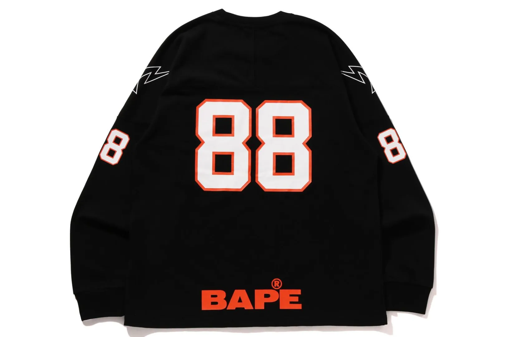 0ZX BAPE FOOTBALL RELAXED FIT L/S TEE MENS BLACK Sale
