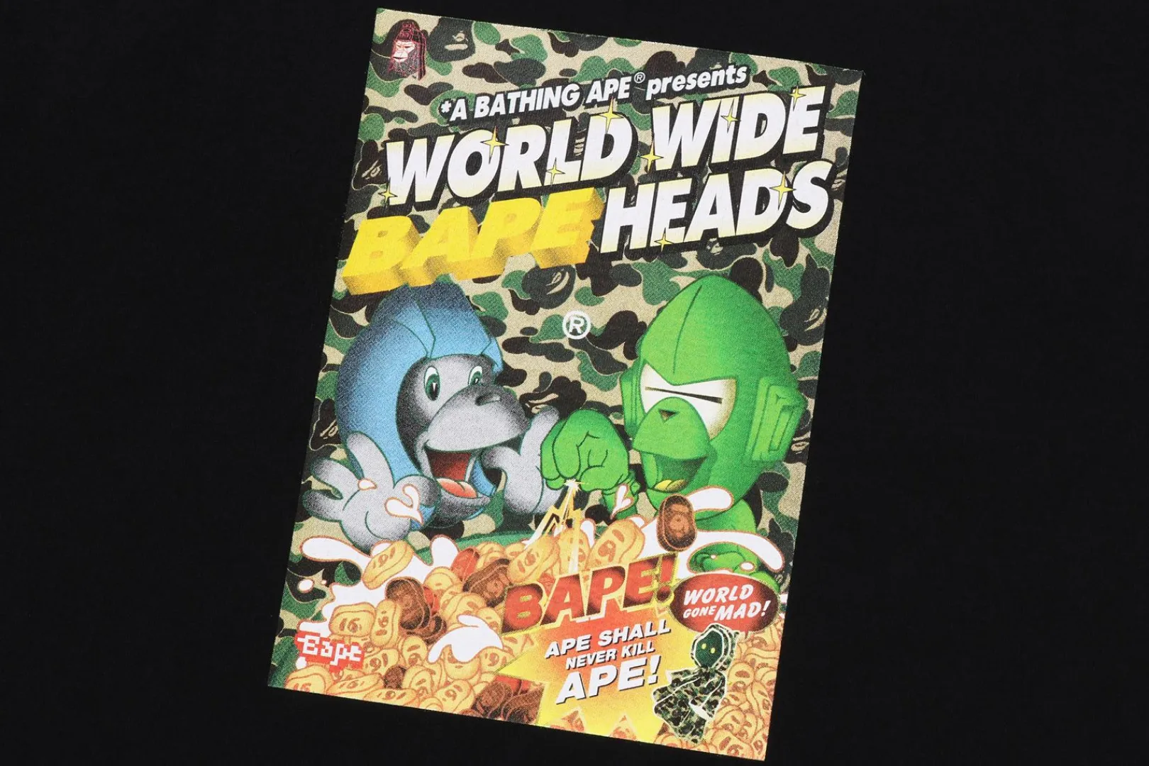 0ZX BAPE HEADS FLYER TEE MENS Hot