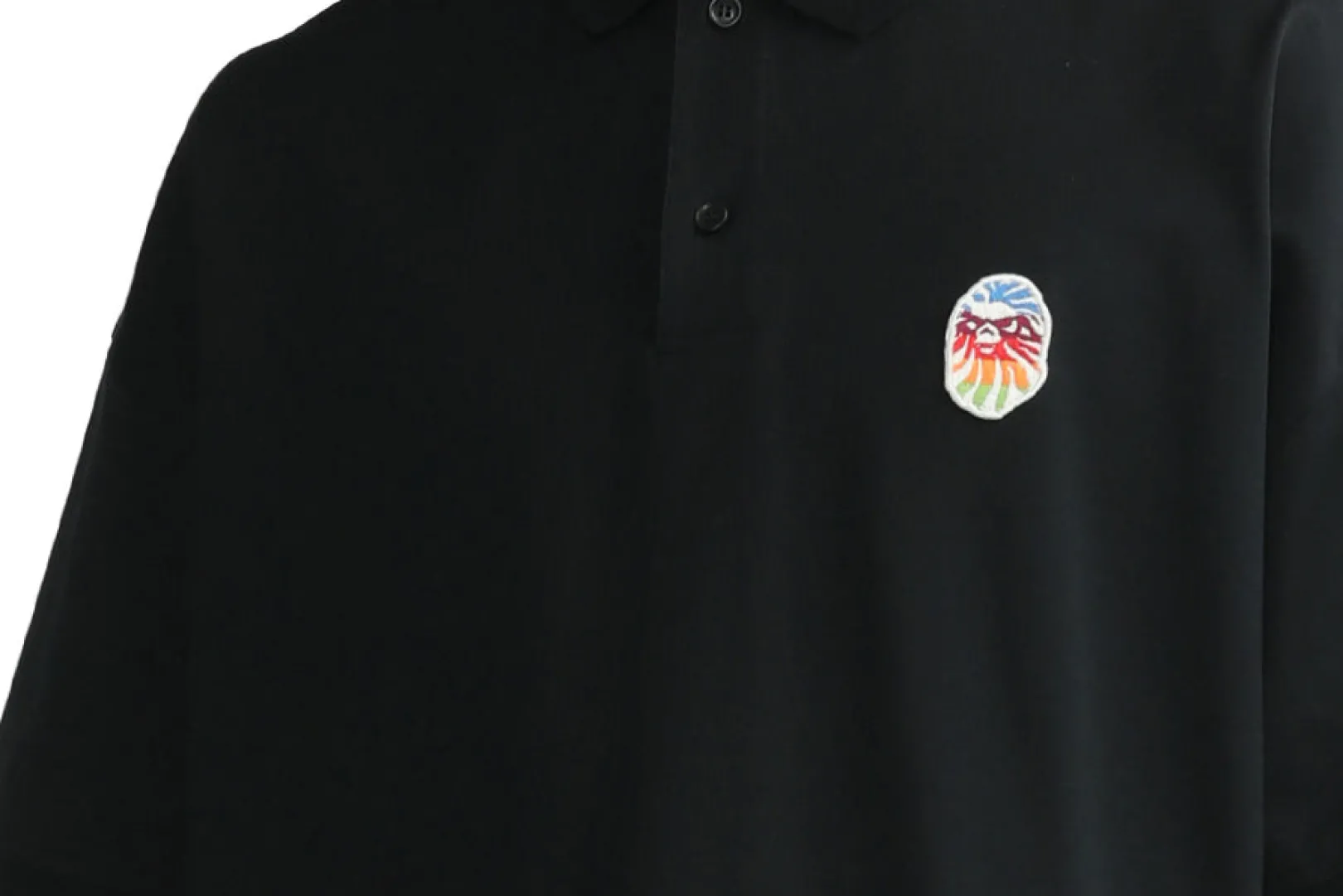 bape_schwarzes_poloshirt_mit_regenbogenmuster_5.webp BBK BAPE SCHWARZES POLOSHIRT MIT REGENBOGENMUSTER Best Sale