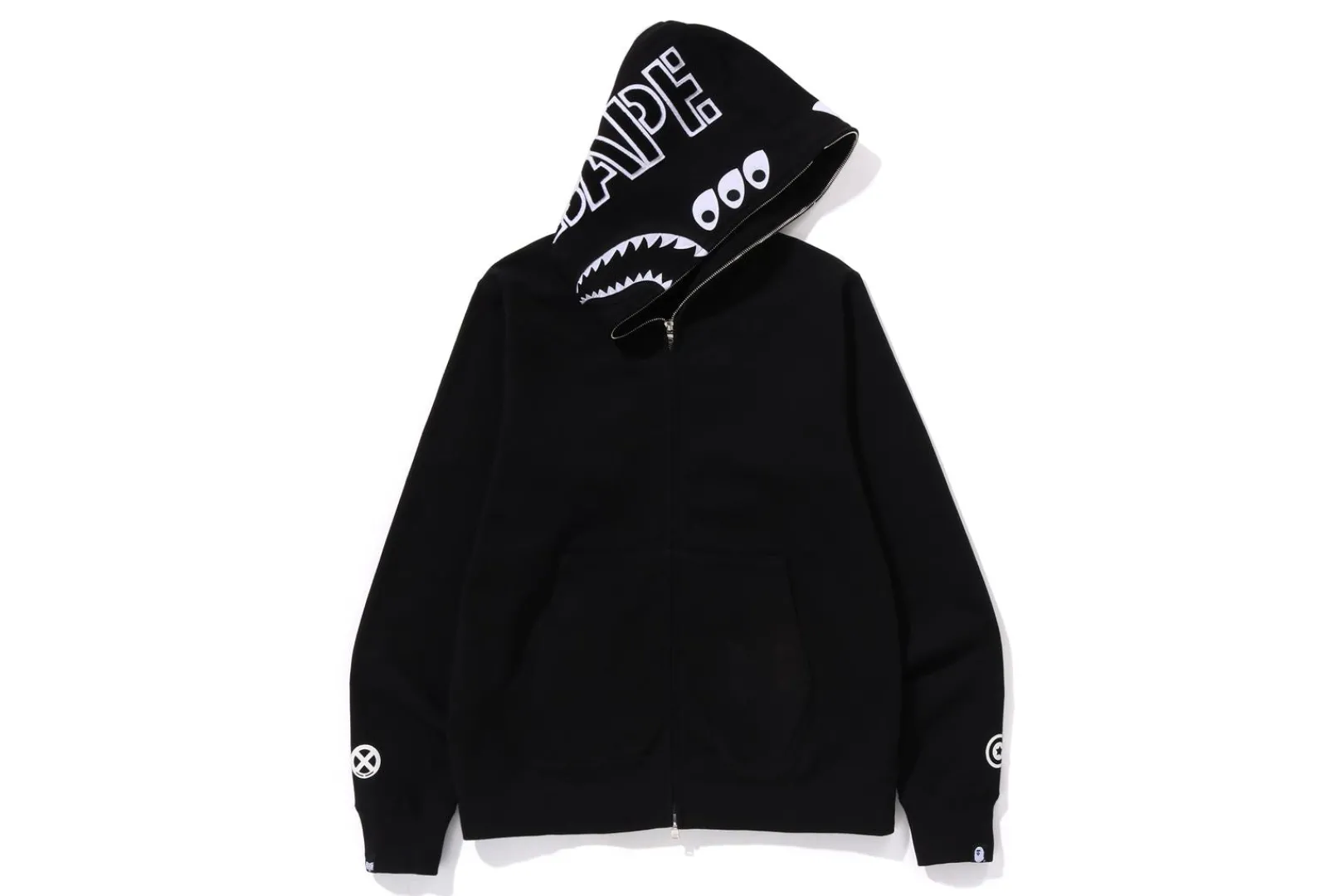 bape_x_bounty_hunter__mad_shark_full_zip_hoodie_mens_1.webp 0ZX BAPE X BOUNTY HUNTER - MAD SHARK FULL ZIP HOODIE MENS BLACK Fashion