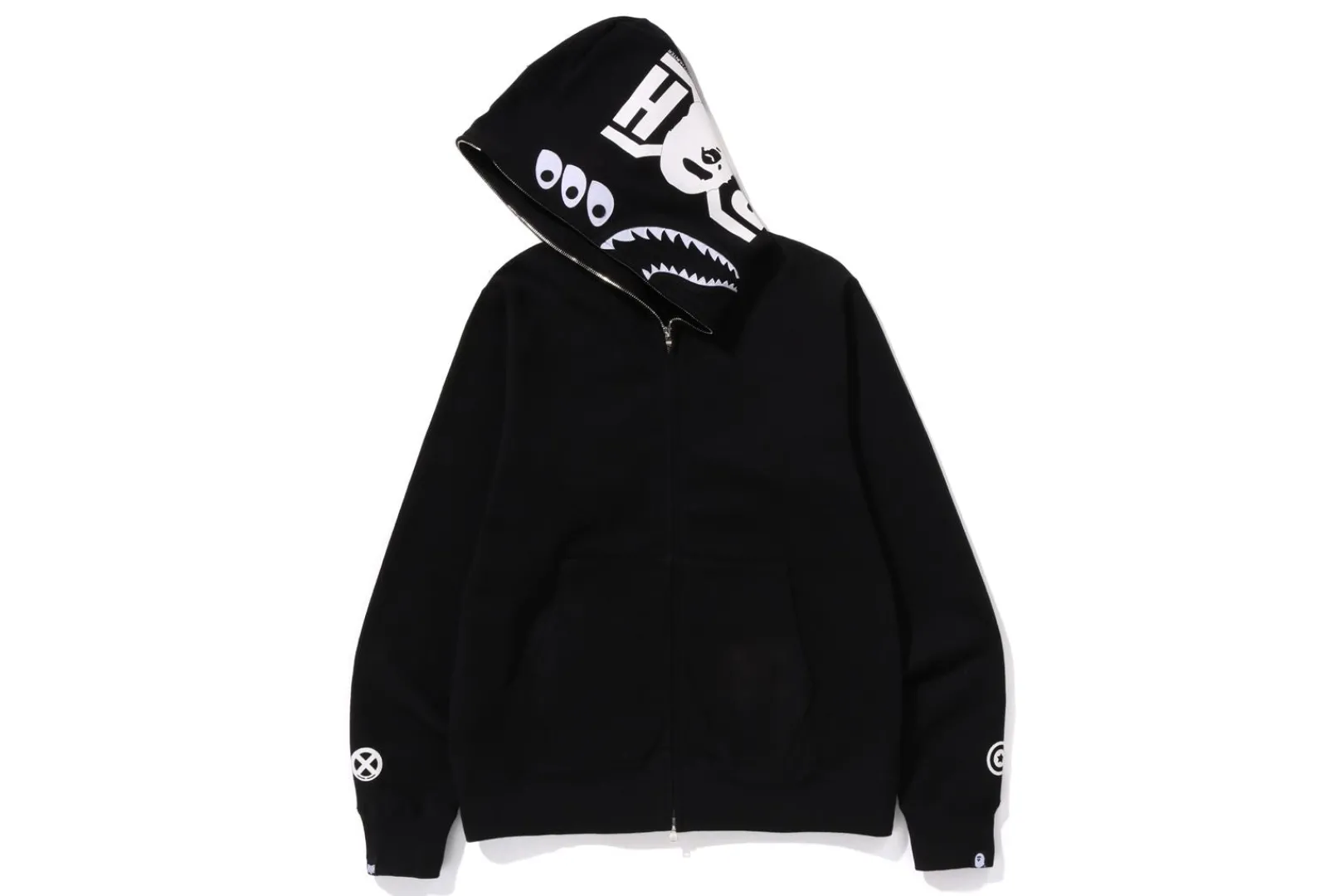 bape_x_bounty_hunter__mad_shark_full_zip_hoodie_mens_2.webp 0ZX BAPE X BOUNTY HUNTER - MAD SHARK FULL ZIP HOODIE MENS BLACK Fashion