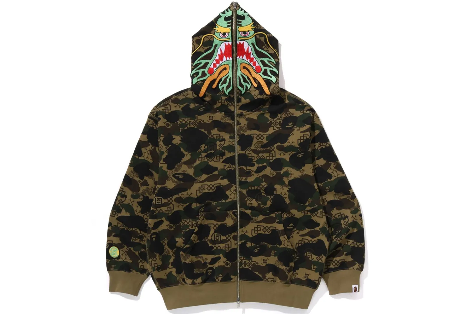 0ZX BAPE X CLOT CAMO SHARK RELAXED FIT FULL ZIP HOODIE MENS Sale