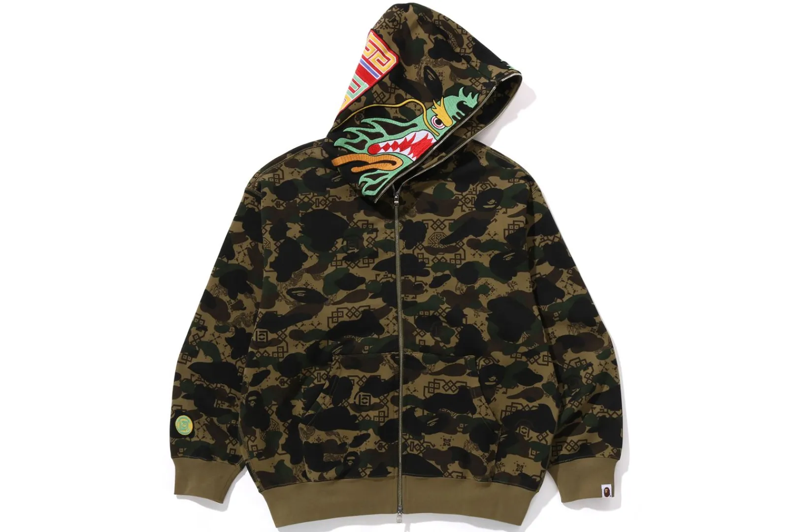 0ZX BAPE X CLOT CAMO SHARK RELAXED FIT FULL ZIP HOODIE MENS Sale
