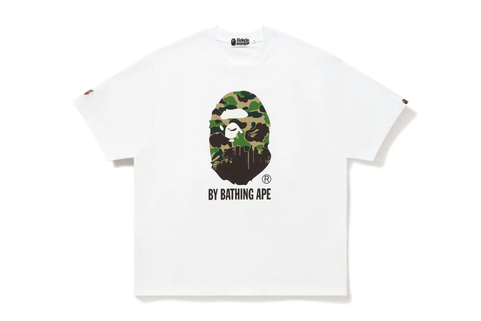 0ZX BAPE X JEFF HAMILTON - ABC CAMO BY BATHING APE MULTI LOGO RELAXED FIT TEE MENS WHITE Cheap