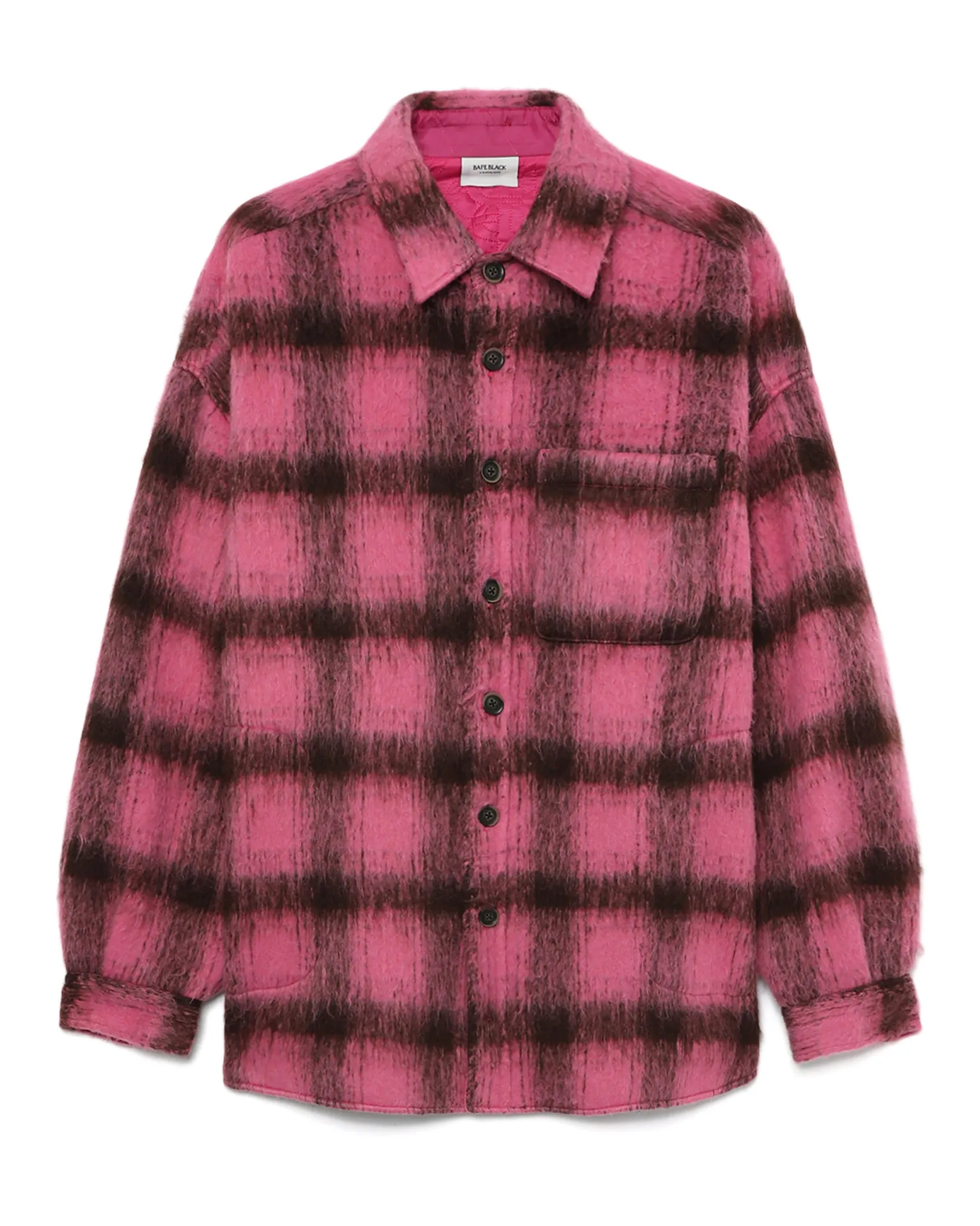 BBK STST8401ML/BAPE SCHWARZ KARIERTES WOLLHEMD M ROSA Best