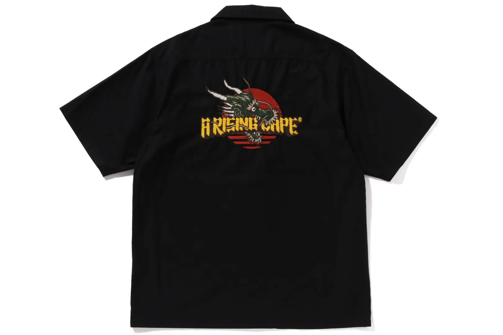 0ZX DRAGON EMBROIDERY OPEN COLLAR SHIRT MENS Cheap