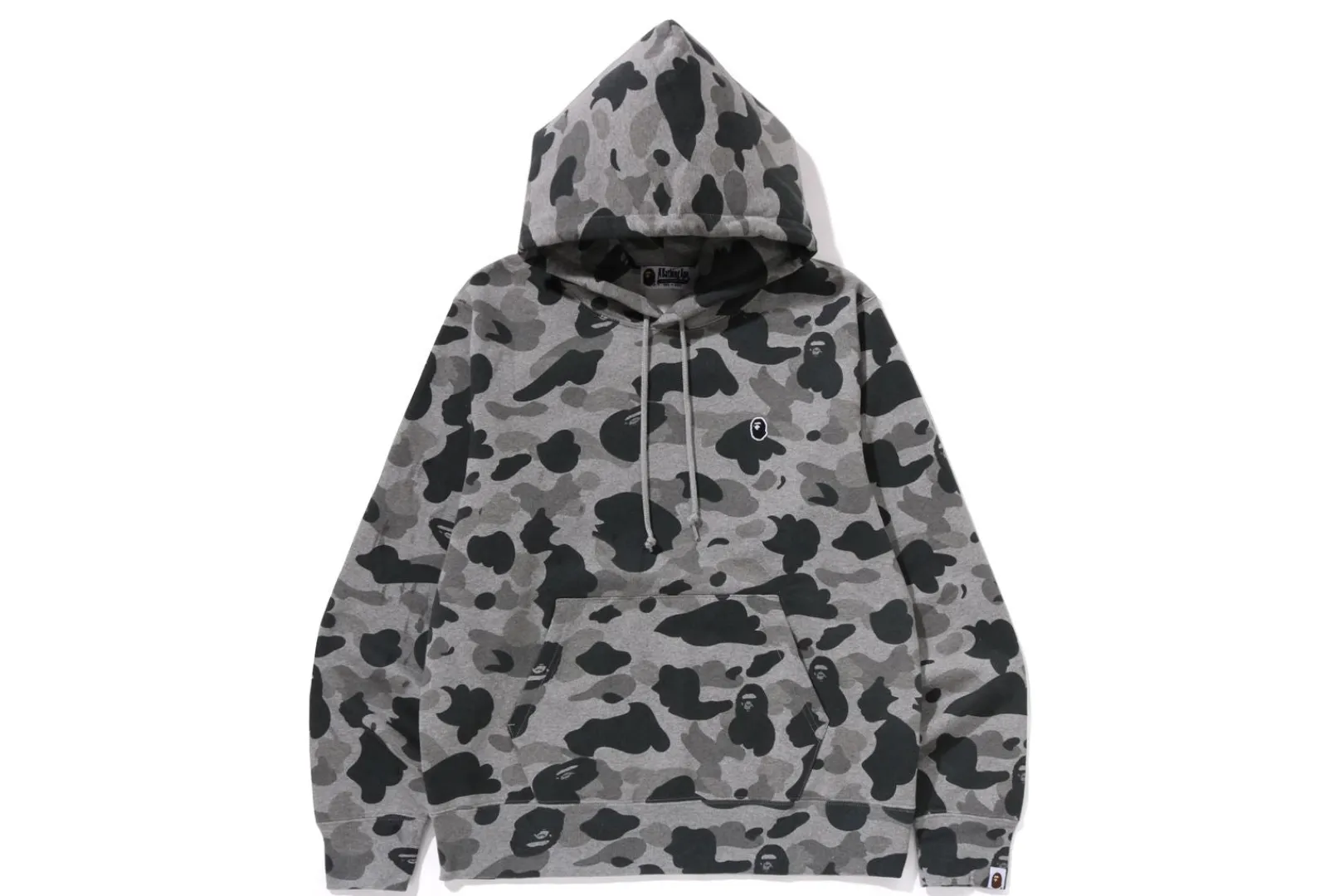 0ZX HEATHER GRAY CAMO PULLOVER HOODIE MENS GREY Flash Sale