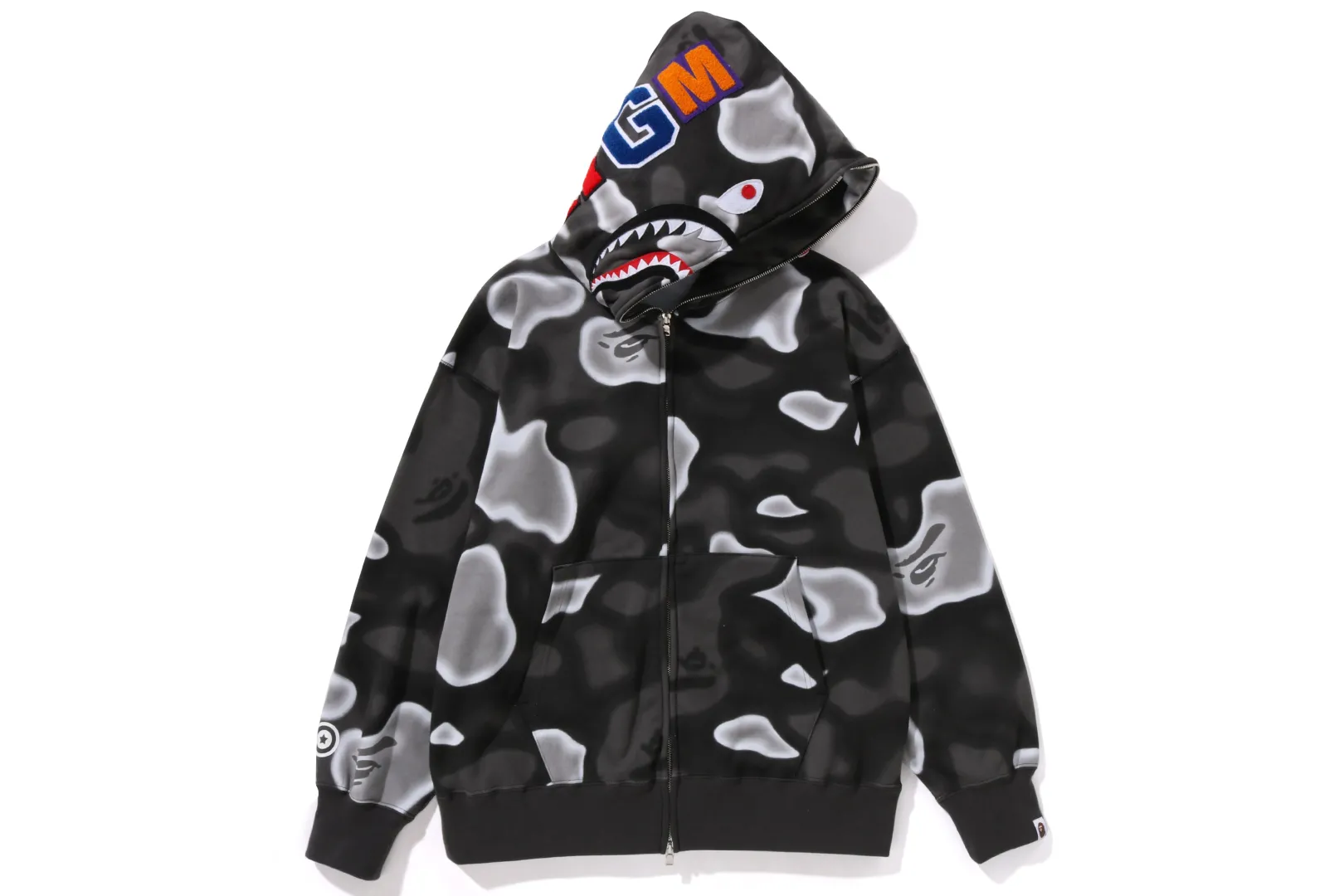 0ZX HOODIE MIT LOCKERER PASSFORM UND DURCHGEHENDEM REISSVERSCHLUSS „LIQUID CAMO SHARK“ Fashion