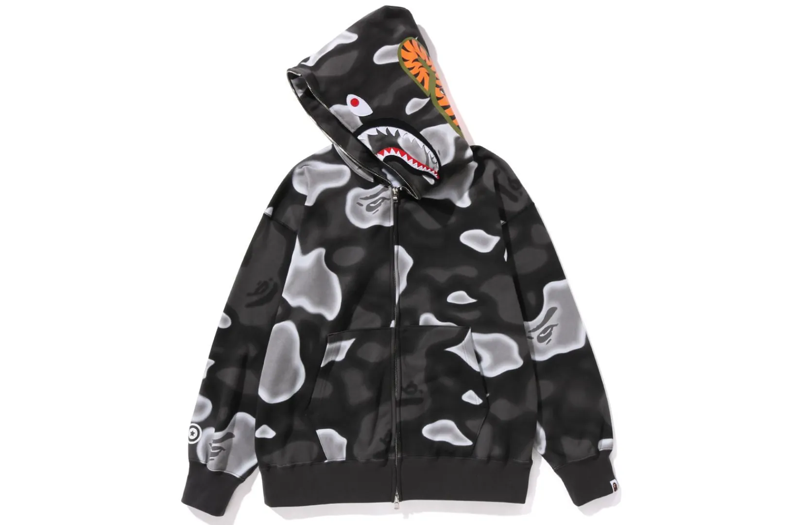 0ZX HOODIE MIT LOCKERER PASSFORM UND DURCHGEHENDEM REISSVERSCHLUSS „LIQUID CAMO SHARK“ Fashion