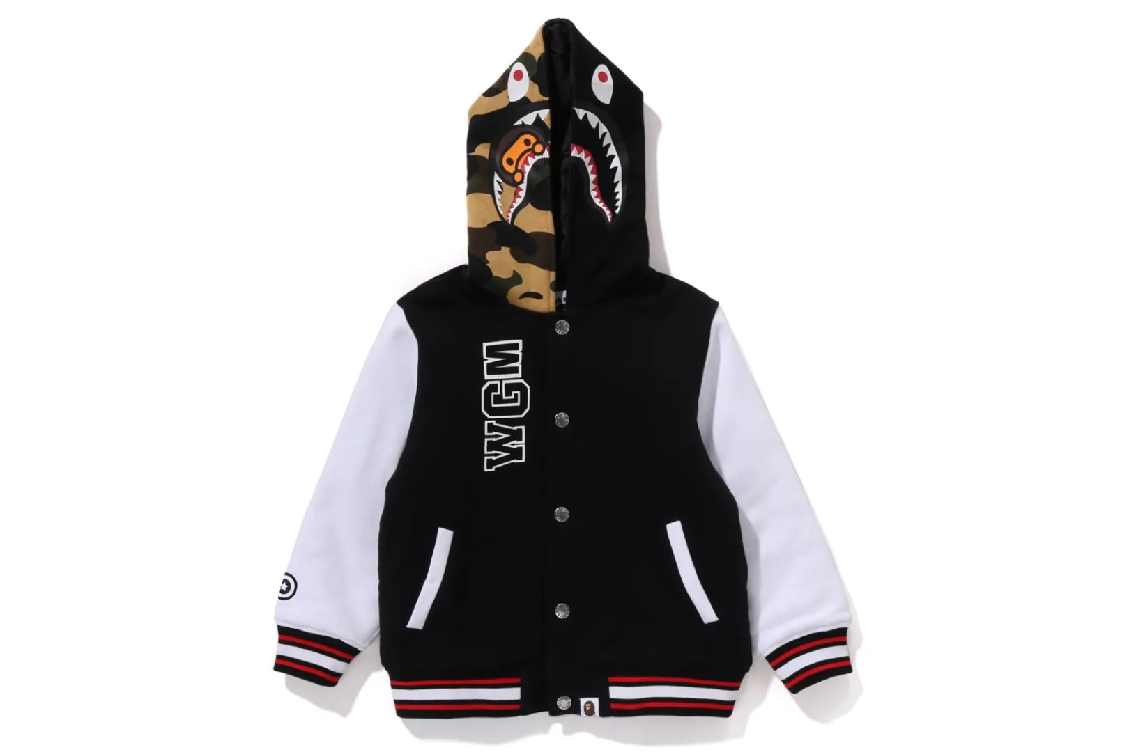 0ZX MILO SHARK HOODIE SWEAT VARSITY JACKET KIDS BLACK Outlet