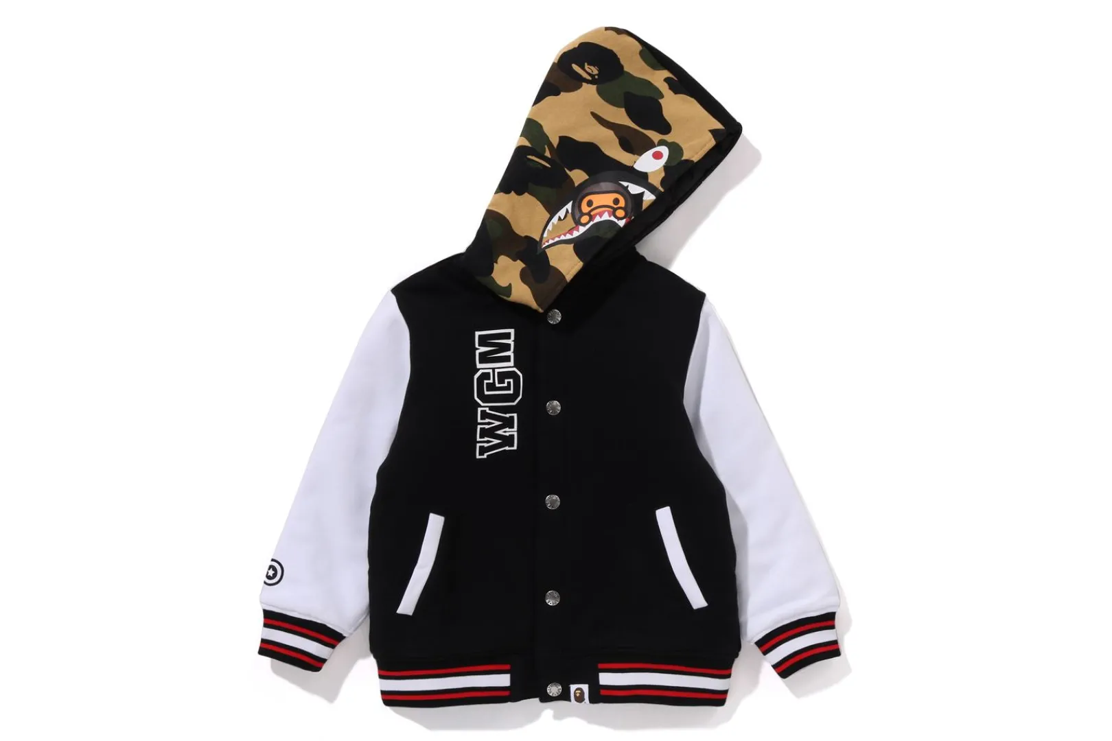 0ZX MILO SHARK HOODIE SWEAT VARSITY JACKET KIDS BLACK Outlet