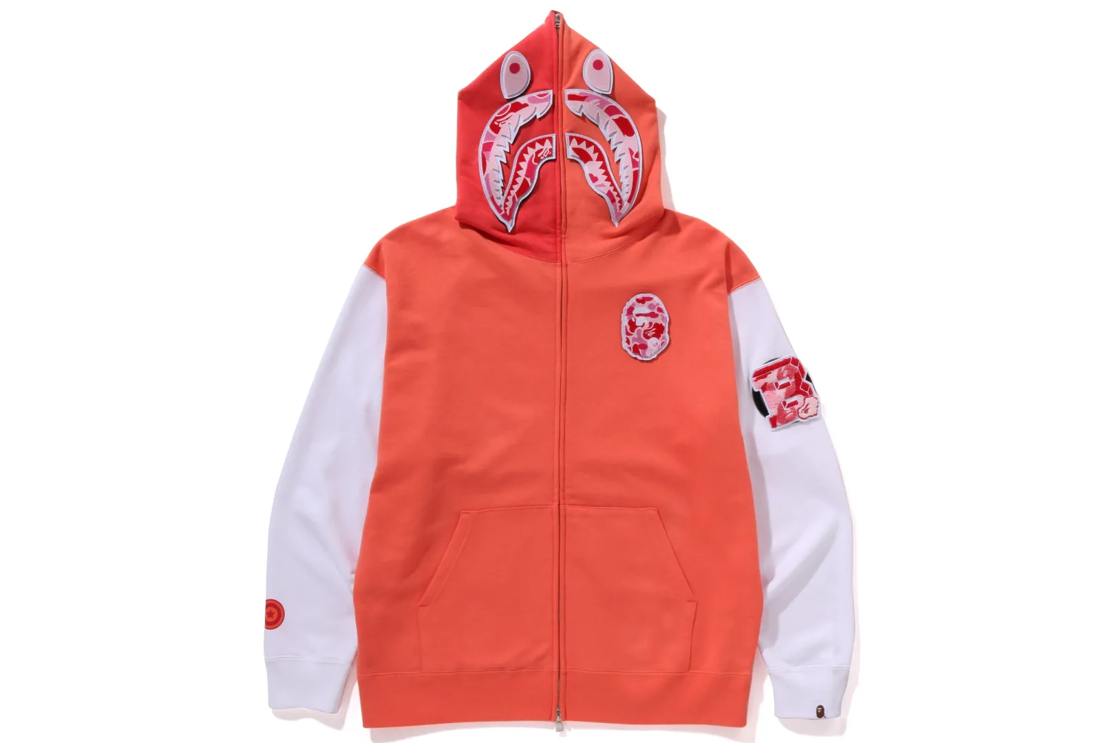 0ZX SHARK FULL ZIP HOODIE KOREA MENS ORANGE Store