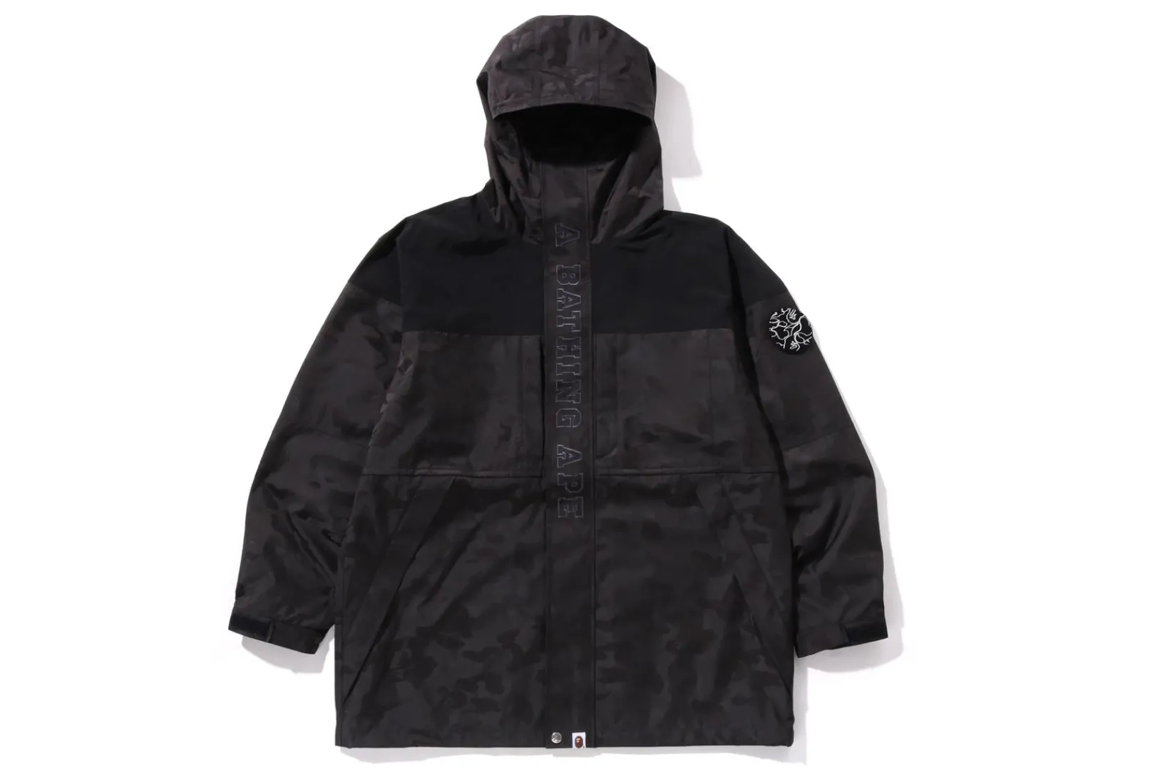0ZX SOLID CAMO JACQUARD LONG COAT MENS BLACK Discount