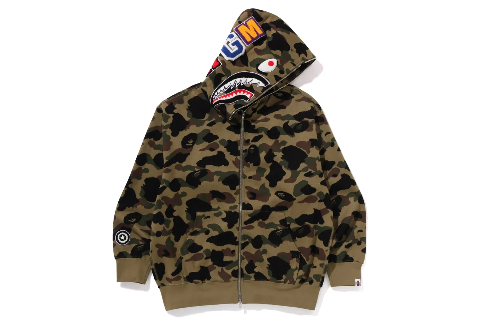 0ZX 1ST CAMO JACQUARD SHARK RELAXED FIT FULL ZIP HOODIE MENS Store