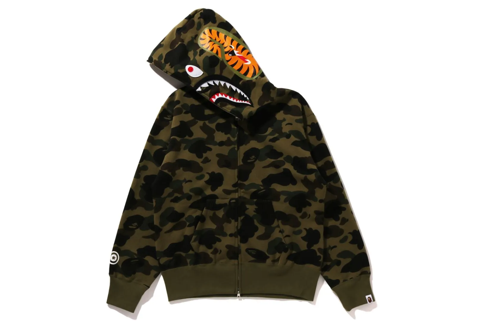 0ZX 1ST CAMO SHARK FULL ZIP HOODIE LADIES New